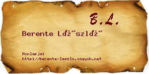 Berente László névjegykártya