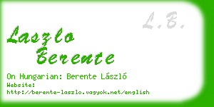laszlo berente business card